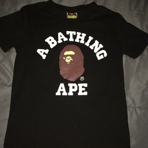 AUTHENTIC! A Bathing Ape College Print T-Shirt